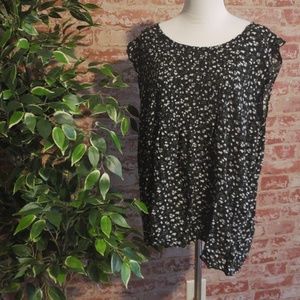 Floral Top with Pleated Front